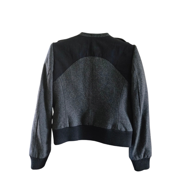 BCBGMaxAzria Womens Black and Gray Bomber Jacket - Picture 9 of 10